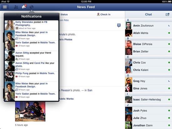 Facebook for iPad app
