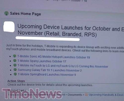 T-Mobile myTouch myTouch Q launch date
